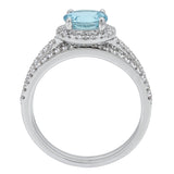 Angela 14K White Gold Round-Cut Aquamarine Ring