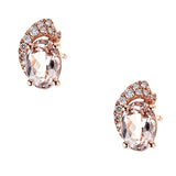 Amelia 10K Rose Gold Oval-Cut Morganite Earrings