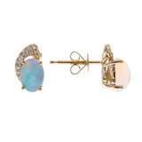 Taylor 10K Yellow Gold Oval-Cut Natural African Opal Earring