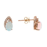 Sky 14K Rose Gold Oval-Shape Natural African Opal Earrings