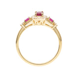 Dahlia 10K Yellow Gold Oval-Cut Ruby Ring