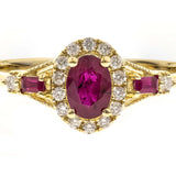 Dahlia 10K Yellow Gold Oval-Cut Ruby Ring