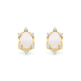Ami 10K Yellow Gold Oval-Shape Natural African Opal Earring