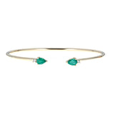 Lora 10K Yellow Gold Pear-Cut Zambian Emerald Bangle