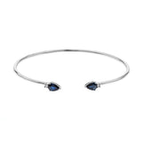 Emily 10K Yellow Gold Pear-Cut Ceylon Blue Sapphire Bangle