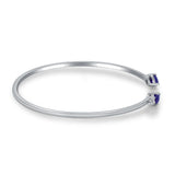 Emily 10K Yellow Gold Pear-Cut Ceylon Blue Sapphire Bangle