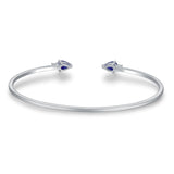 Emily 10K Yellow Gold Pear-Cut Ceylon Blue Sapphire Bangle