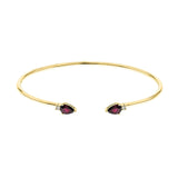 Ximena 10K Yellow Gold Pear-Cut Mozambique Ruby Bangle