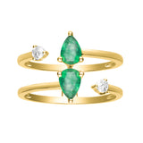 Scottie 10K Yellow Gold Pear-Cut Emerald Ring