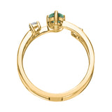 Amelia 10K Yellow Gold Pear-Cut Emerald Ring