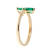 Enchanting Beauty: Zola 14K Yellow Gold Ring with Pear-Cut Natural Zambian Emerald