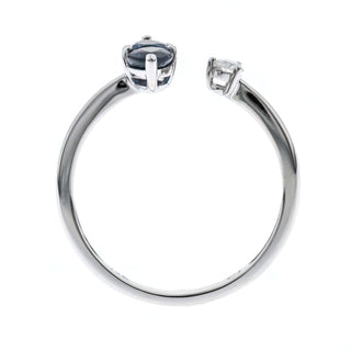 Denver 18K White Gold Pear-Cut Ceylon Blue Sapphire Ring