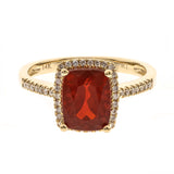 Maliyah 14K Yellow Gold Cushion-Cut Mexican Fire Opal Ring