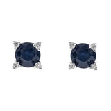 Alessia 10K White Gold Round-Cut Ceylon Blue Sapphire Earring