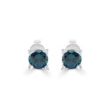 Luna 10K White Gold Round-Cut Brazilian London Blue Topaz Earrings