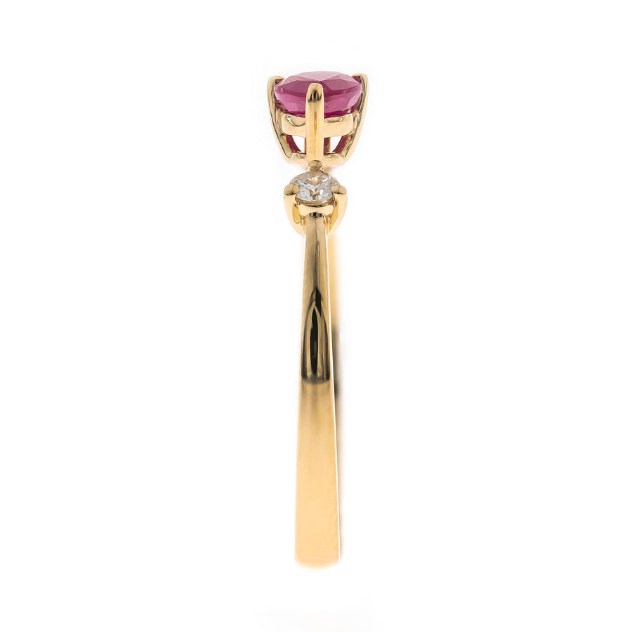 Calliope 10K Yellow Gold Pear-Cut Mozambique Ruby Ring