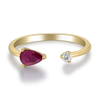 Calliope 14K Yellow Gold Pear-Cut Mozambique Ruby Ring