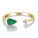 Calliope 14K Yellow Gold Pear-Cut Emerald Ring