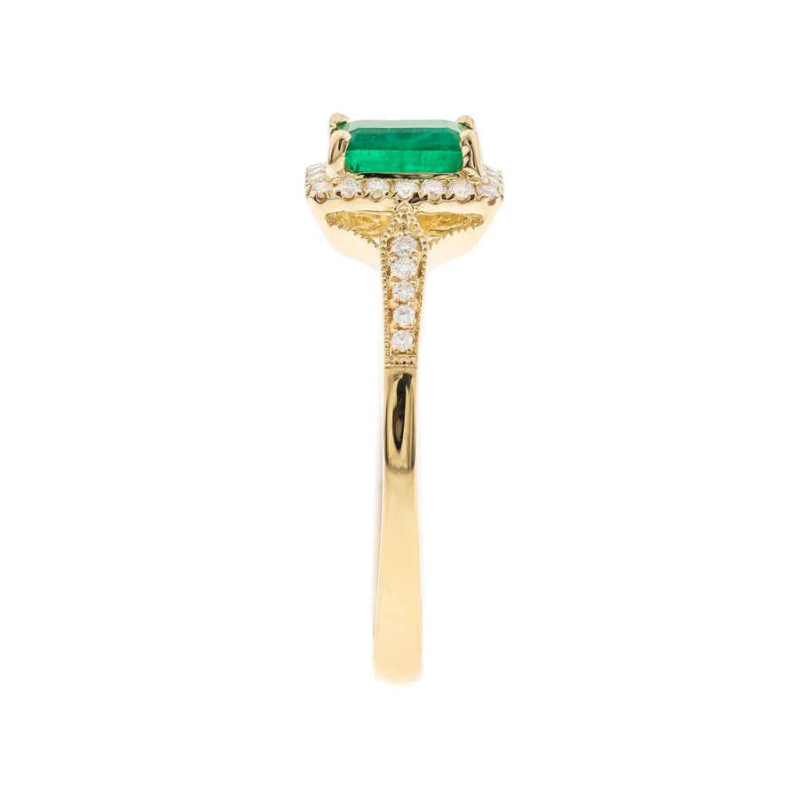 Penelope 10K Yellow Gold Emerald-Cut Emerald Ring