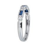 Sofia 14K White Gold Baguette-cut Ceylon Blue Sapphire Ring