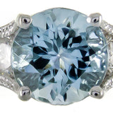 Frankie 14K White Gold Round-Cut Brazilian Aquamarine Ring
