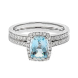 Elsa 14K White Gold Cushion-Cut Brazilian Aquamarine Ring