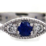 Adelyn 14K White Gold Round-Cut Ceylon Blue Sapphire Ring