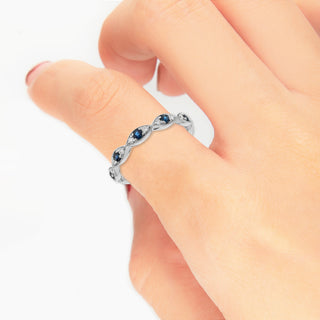 Adelyn 14K White Gold Round-Cut Ceylon Blue Sapphire Ring