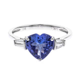 Laura 14K White Gold Heart Shape Tanzanian TanzaniteRing