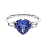 Laura 14K White Gold Heart Shape Tanzanian TanzaniteRing