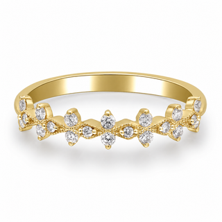 Leia 14K Yellow Gold Round-Cut White Diamond Ring