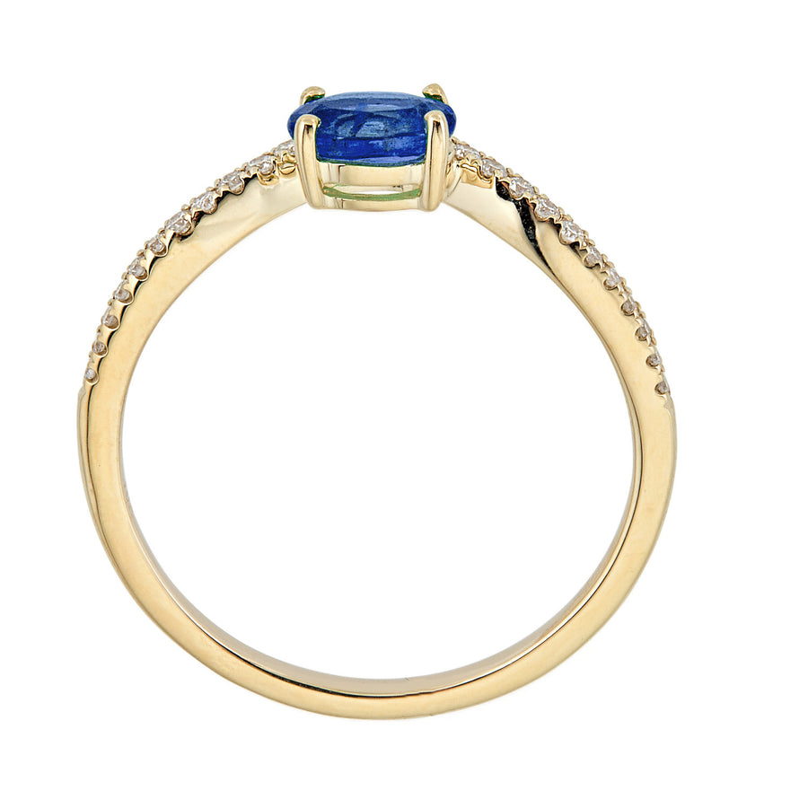 Alisson 10K Yellow Gold Oval-Cut Ceylon Blue Sapphire Ring