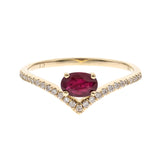 Alisson 10K Yellow Gold Oval-Cut Mozambique Ruby Ring