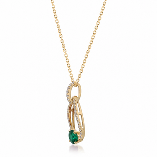 Genesis 10K Yellow Gold Oval-Cut Emerald Pendant