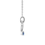 Oakley 10K White Gold Oval-Cut Blue Sapphire Pendant