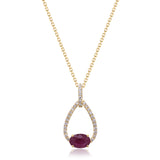 Vivienne 10K Yellow Gold Oval-Cut Mozambique Ruby Pendants