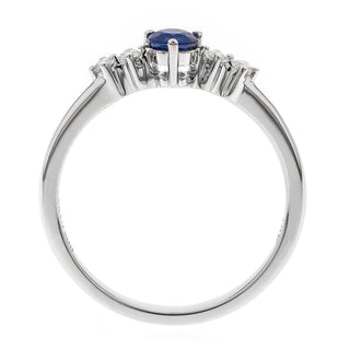 Valerie 10K White Gold Round-Cut Blue Sapphire Ring
