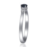Amelia 10K White Gold Round-Cut Blue Sapphire Ring