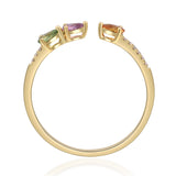 Brielle 10K Yellow Gold Pear-Cut Multi Sapphire Ring