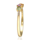 Brielle 10K Yellow Gold Pear-Cut Multi Sapphire Ring