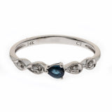 Madison 14K White Gold Pear-Cut Blue Sapphire Ring
