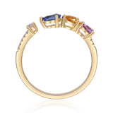 Madilyn 14K Yellow Gold Pear-Cut Multi Sapphire Ring