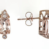 Magdalena 10K Rose Gold Cushion-Cut Madagascar Morganite Earring