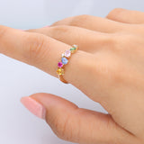 Kyra 14K Yellow Gold Round-Cut Multi Sapphire Ring