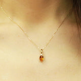 Brielle 14K Yellow Gold Oval-Cut Brazilian Citrine Pendant