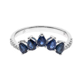 Leila 14K White Gold Pear-Cut Blue Sapphire Ring