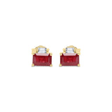 Ashlyn 14K Yellow Gold Emerald-Cut Mozambique Ruby Earring