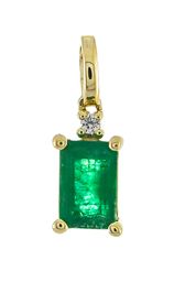 Audrey 10K Yellow Gold Emerald-Cut Natural Zambian Emerald Pendant