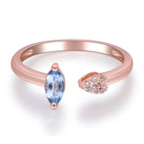 Alina 18K Rose Gold Marquise-Cut Brazilian Aquamarine Ring