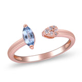 Alina 18K Rose Gold Marquise-Cut Brazilian Aquamarine Ring